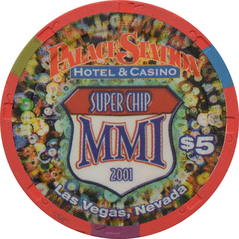 Palace Station Casino Las Vegas Nevada $5 Super Chip MMI Chip 2001