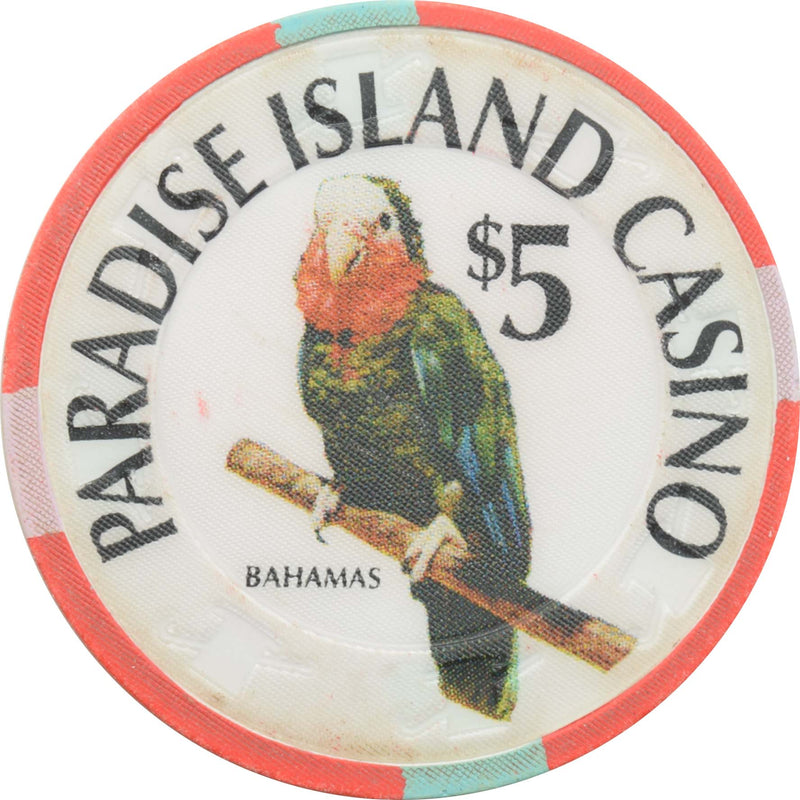 Paradise Island Casino Paradise Island Bahamas $5 Large Inlay Chip
