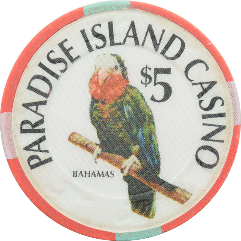 Paradise Island Casino Paradise Island Bahamas $5 Large Inlay Chip