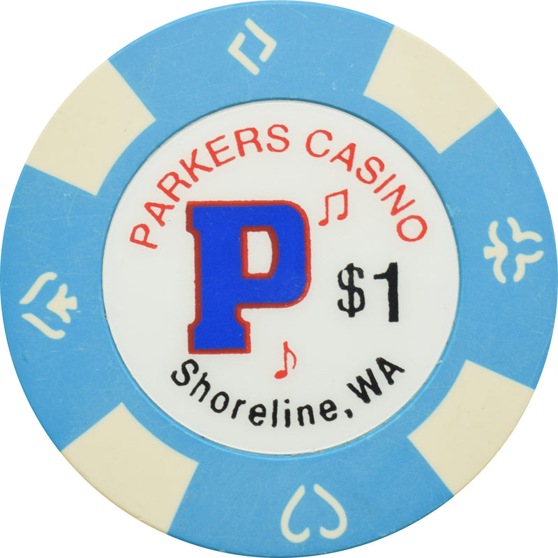 Parkers Casino Shoreline Washington $1 Chip