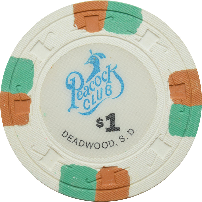 Peacock Club Casino Deadwood South Dakota $1 Chip
