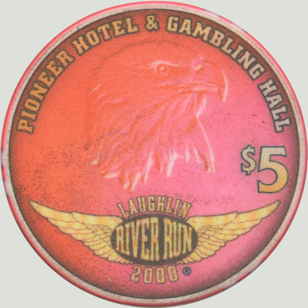 Pioneer Gambling Hall Casino Laughlin Nevada $5 River Run Chip 2000 #1