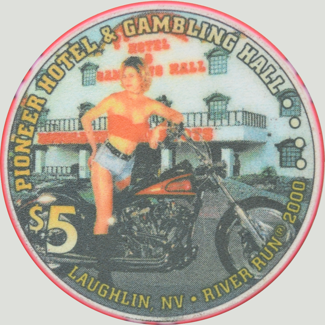 Pioneer Gambling Hall Casino Laughlin Nevada $5 River Run Chip 2000 #3