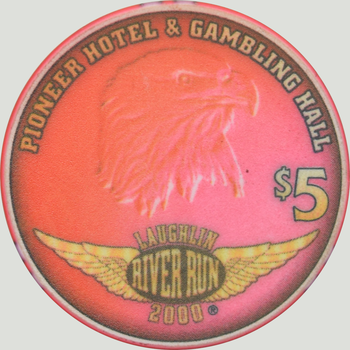 Pioneer Gambling Hall Casino Laughlin Nevada $5 River Run Chip 2000 #3