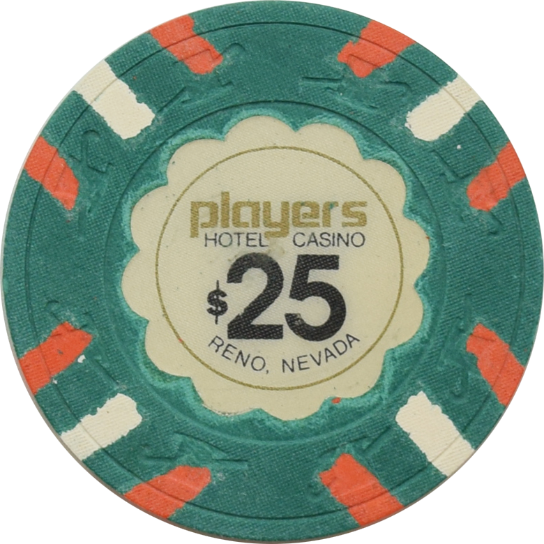 Players Hotel Casino Reno Nevada $25 Chip 1980