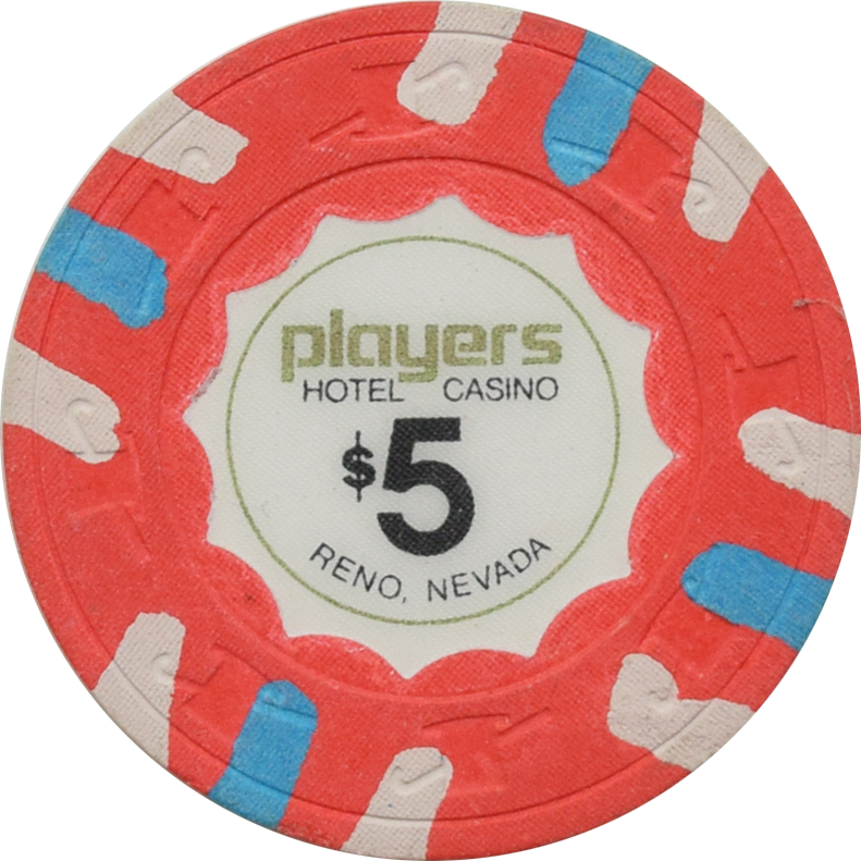 Players Hotel Casino Reno Nevada $5 Chip 1980