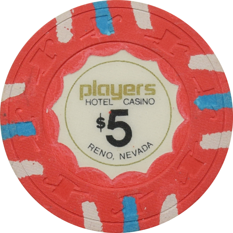 Players Hotel Casino Reno Nevada $5 Chip 1980