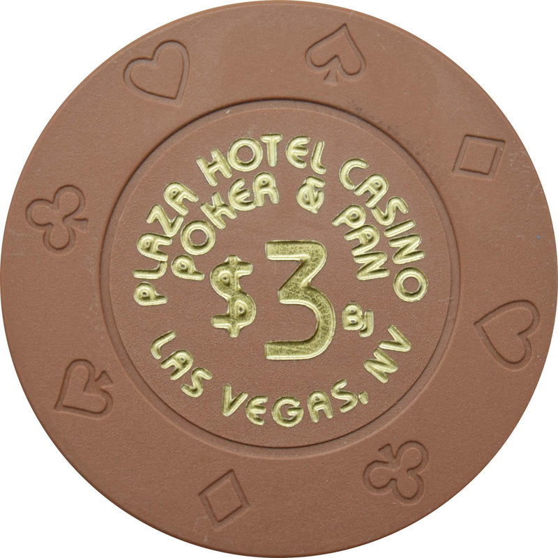 Plaza Casino Las Vegas Nevada $3 Poker & Pan Chip 1999