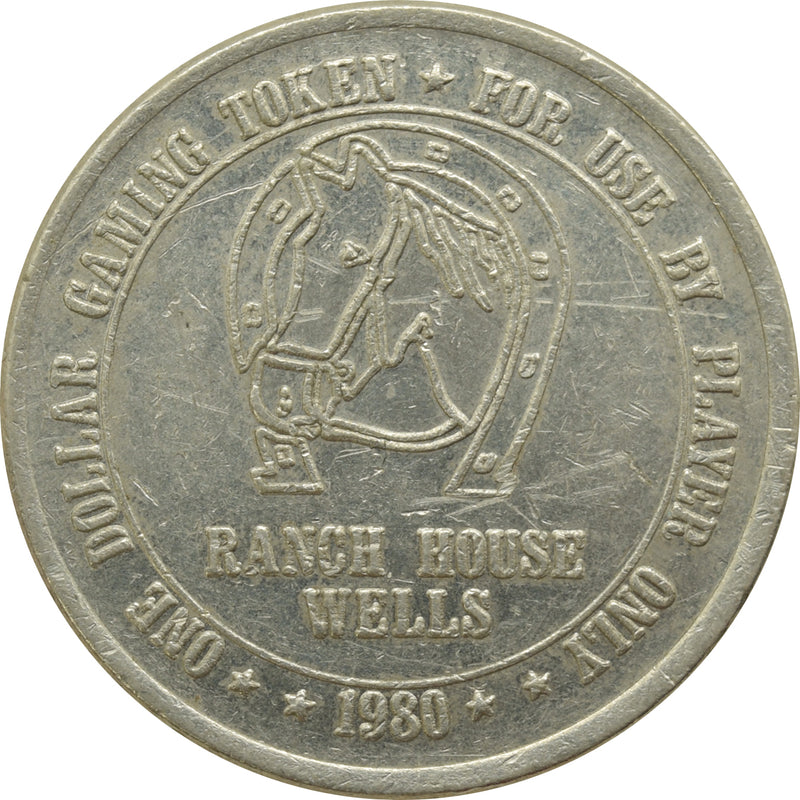 Ranch House Casino Wells NV $1 Token 1980