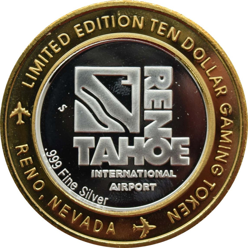 Reno/Tahoe International Airport Casino Reno "Ash Meadows Sunray" $10 Silver Strike .999 Fine Silver 2006