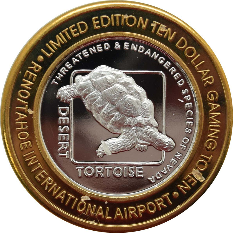 Reno/Tahoe International Airport Casino Reno "Desert Tortoise" $10 Silver Strike .999 Fine Silver 2006