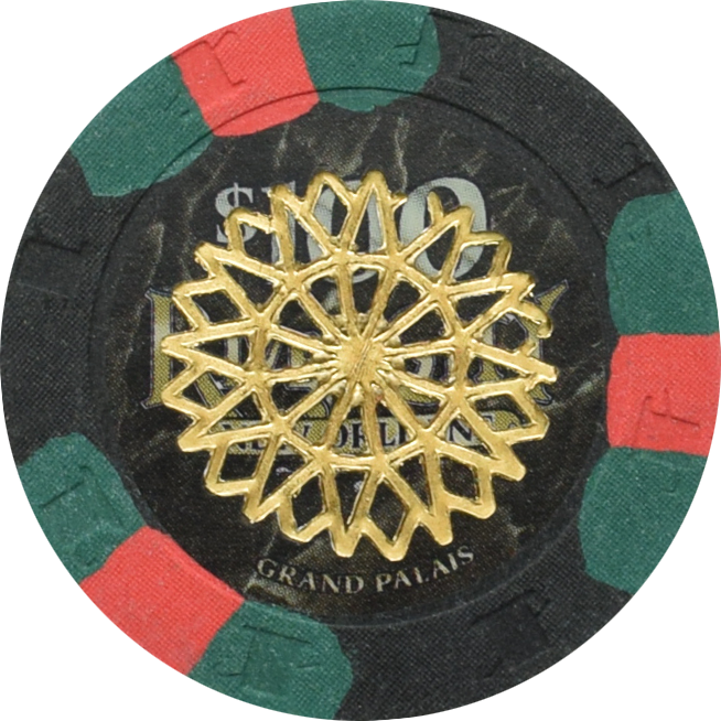 River City Grand Palais Casino New Orleans Louisiana $100 (Black & Green) Cancelled Chip