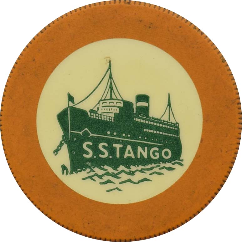 S. S. Tango Illegal Cruise Line Casino Santa Monica California Mustard Chip 1930s