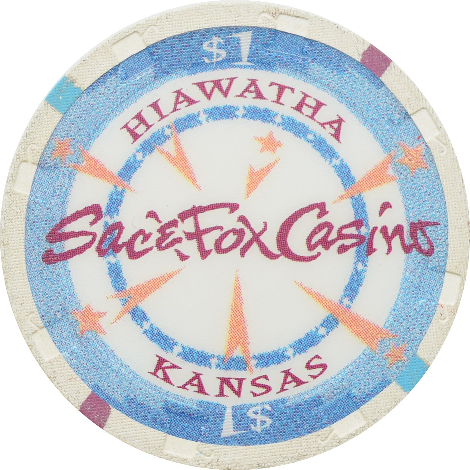 Sac & Fox Casino Powhattan Kansas Sac & Fox Casino Powhattan KS $1 Chip