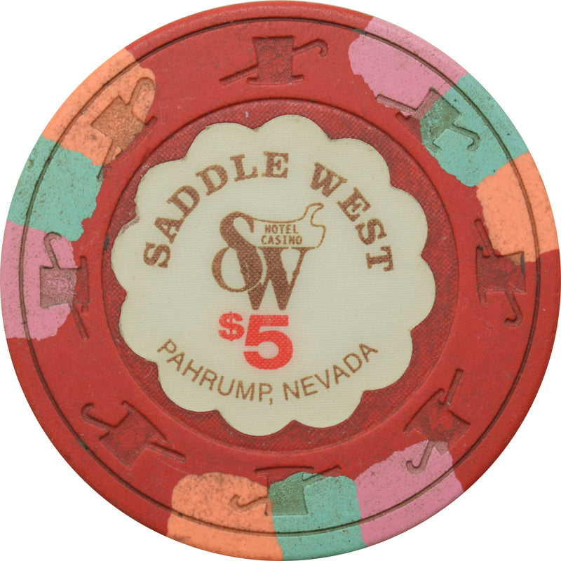 Saddle West Casino Pahrump Nevada $5 Chip 1980s