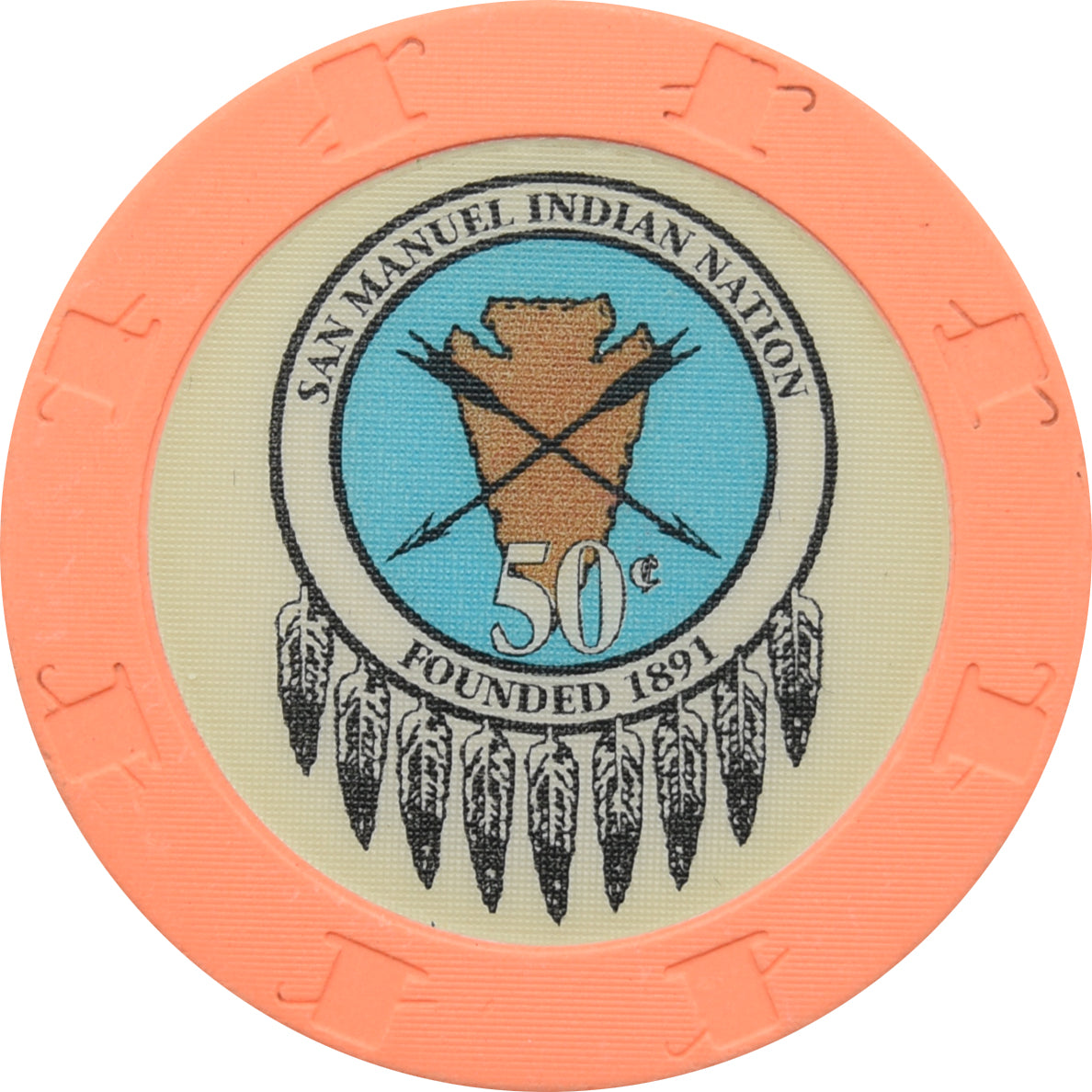 San Manuel Casino Highland California 50 Cent Chip