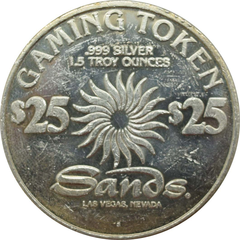 Sands Casino Las Vegas Nevada $25 1.5 Troy Ounces .999 Silver Token 1986