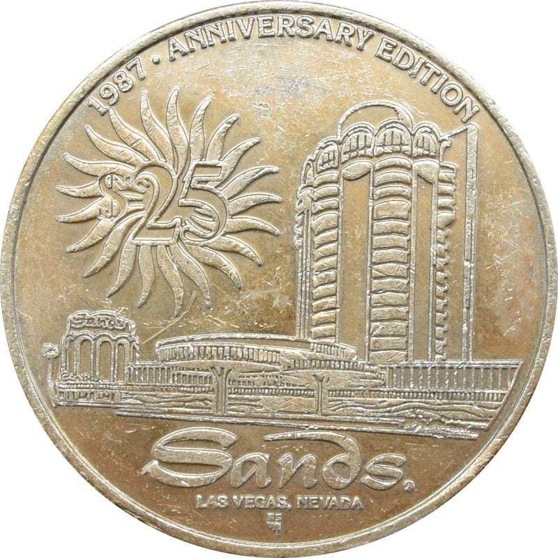Sands Casino Las Vegas Nevada $25 35th Anniversary 1.5 Troy Ounces .999 Silver Token 1987