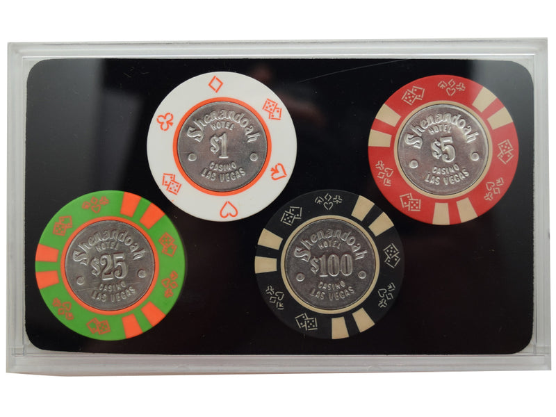 Shenandoah Casino 4 Chip Set - $1, $5, $25, $100