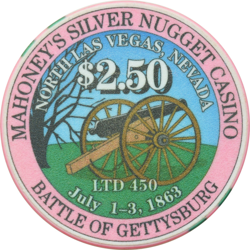 Mahoney's Silver Nugget Casino N. Las Vegas Nevada $2.50 Battle of Gettysburg Chip 2002