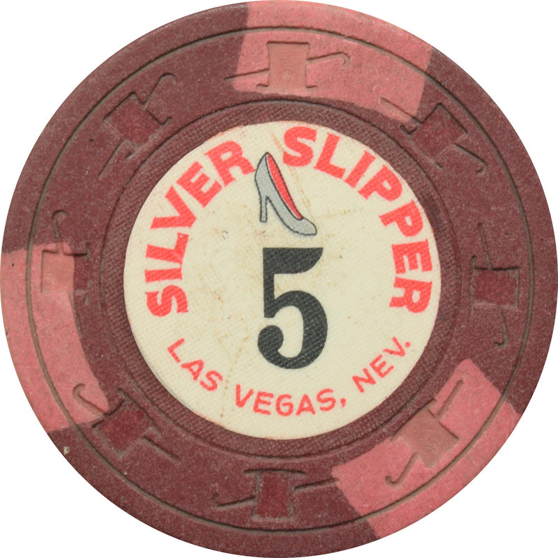 Silver Slipper Casino Las Vegas Nevada $5 without Dollar Sign Chip 1957