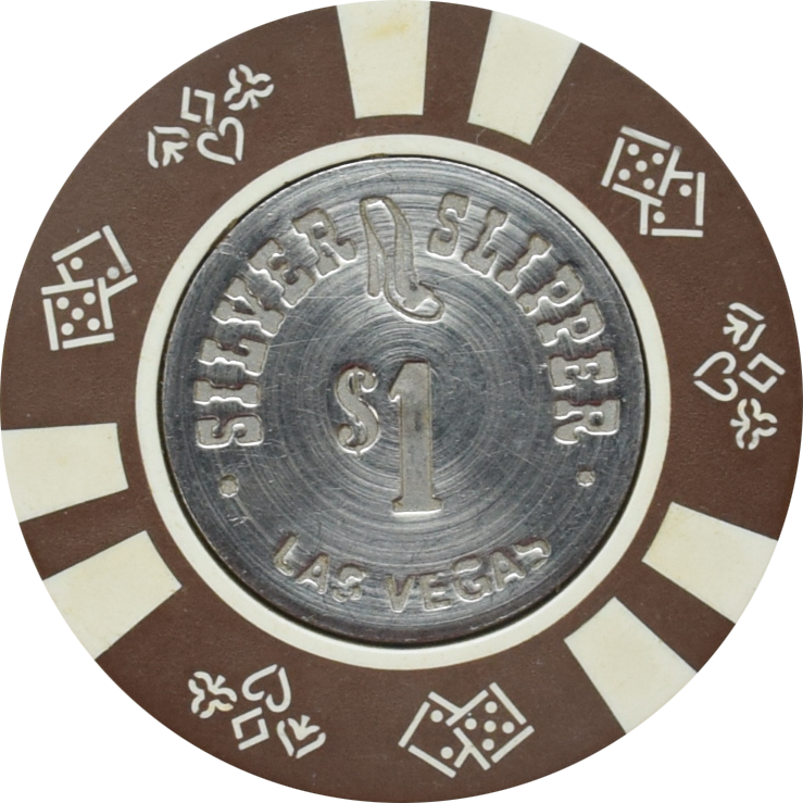 Silver Slipper Casino Las Vegas Nevada $1 Chip (Spun Coin & Small Dots) 1980's