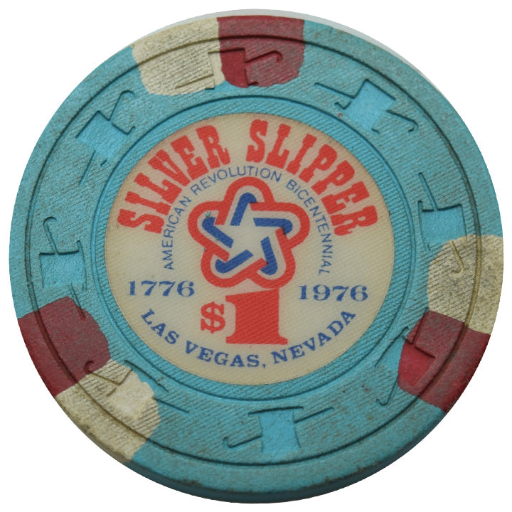 Silver Slipper Casino Las Vegas Nevada $1 Bicentennial Chip 1976 worn condition