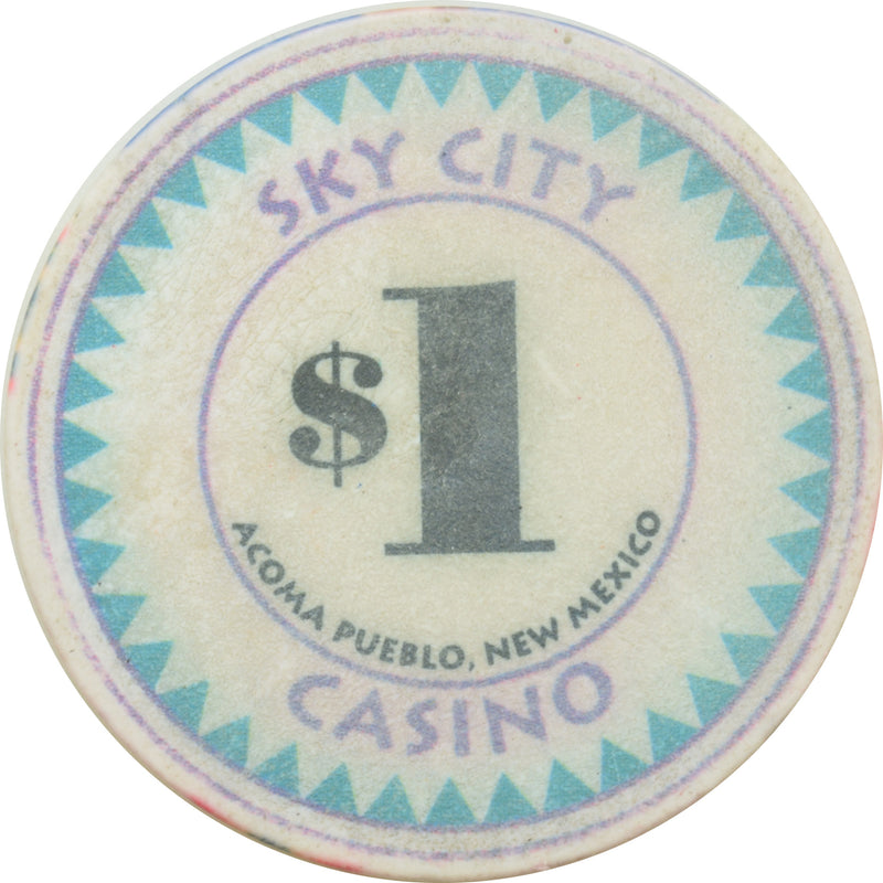 Sky City Casino Acoma New Mexico $1 Ceramic Chip