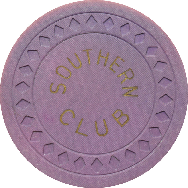 Southern Club Illegal Casino Hot Springs Arkansas $25 Chip Solid Purple