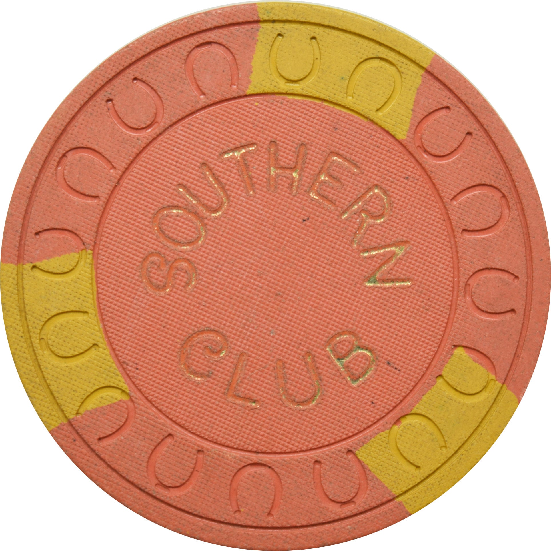 Southern Club $5 Illegal Casino Chip Hot Springs Arkansas Horshu Mold