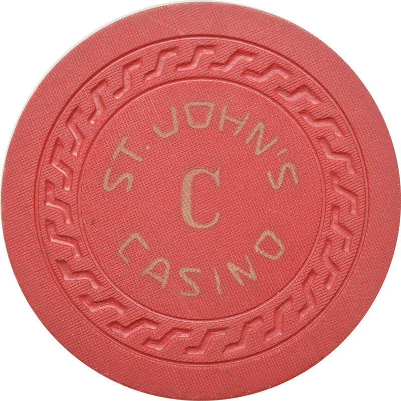 St. John's Casino Havana Cuba Red C Roulette Chip
