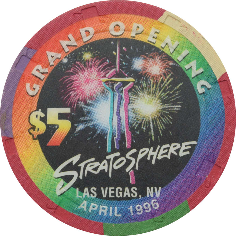Stratosphere Casino Las Vegas Nevada $5 Grand Opening Chip 1996
