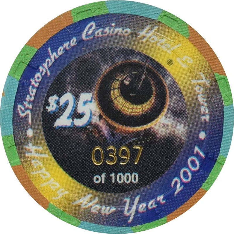 Stratosphere Casino Las Vegas Nevada $25 Happy New Year Chip 2000
