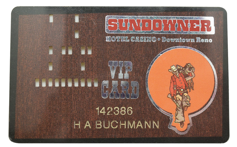 Sundowner Casino Reno Nevada VIP Players Card