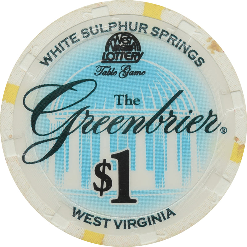Greenbrier Resort Casino White Sulphur Springs WV $1 Chip
