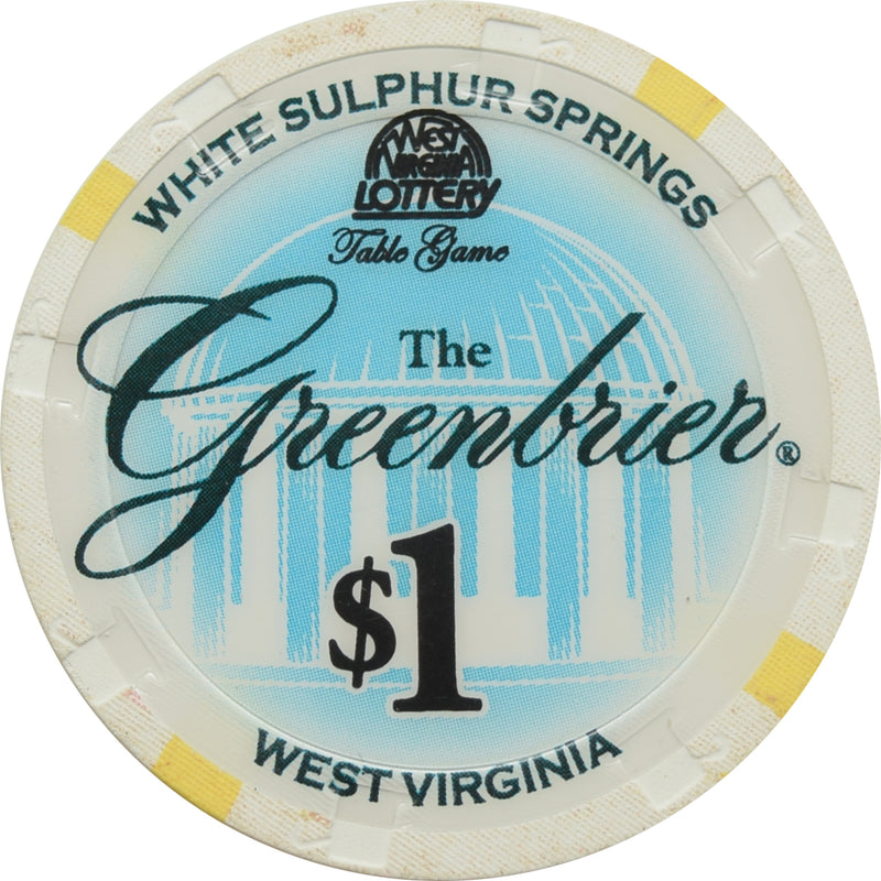 Greenbrier Resort Casino White Sulphur Springs WV $1 Chip