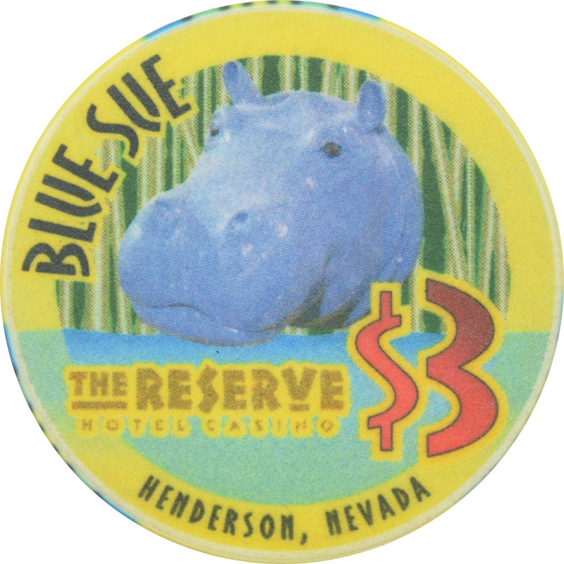 The Reserve Casino Henderson Nevada $3 Blue Sue Chip 2001
