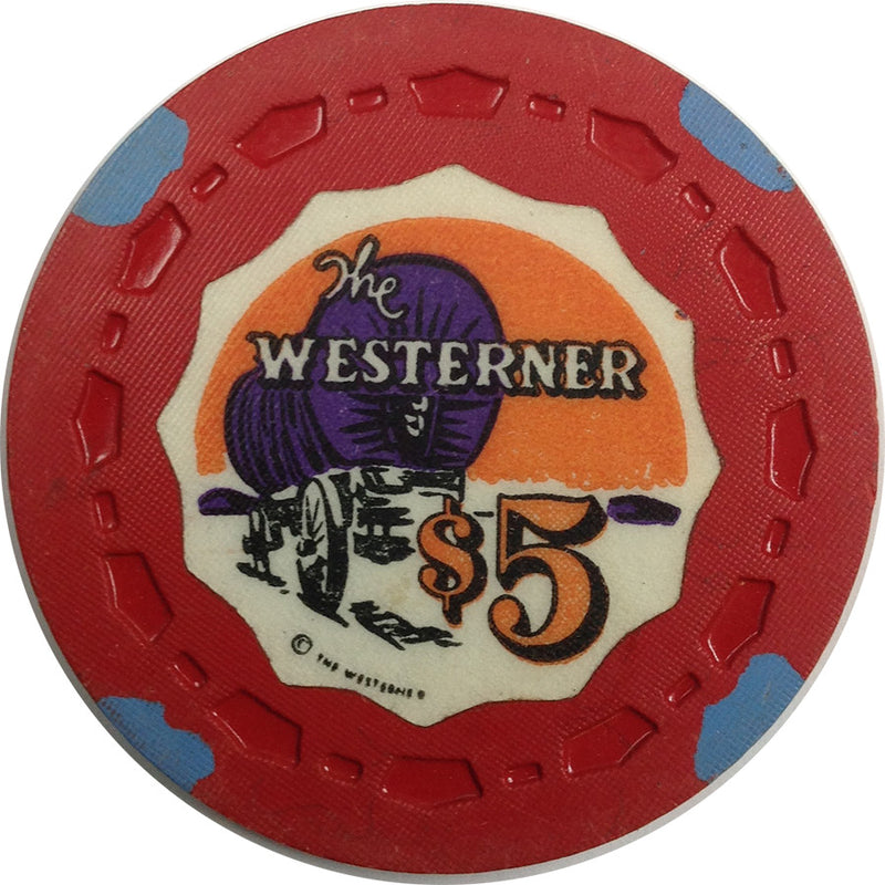 The Westerner $5 (red) chip 1954 - Spinettis Gaming - 1