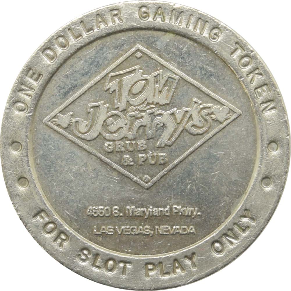 Tom & Jerry's Grub & Pub Casino Las Vegas Nevada $1 Token 1993