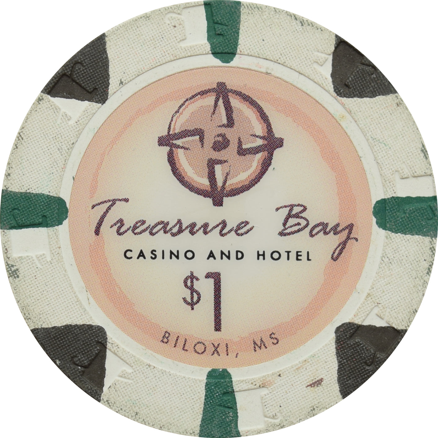 Treasure Bay Casino Biloxi Mississippi $1 Chip #2