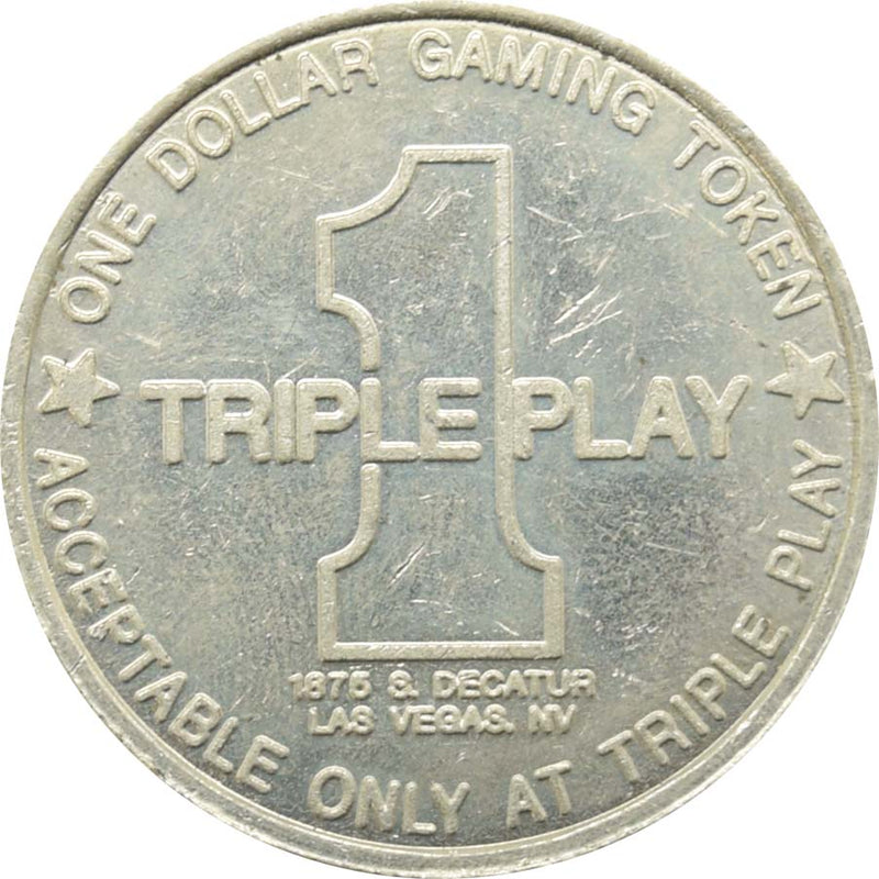 The Triple Play Casino Las Vegas Nevada $1 Token 1989