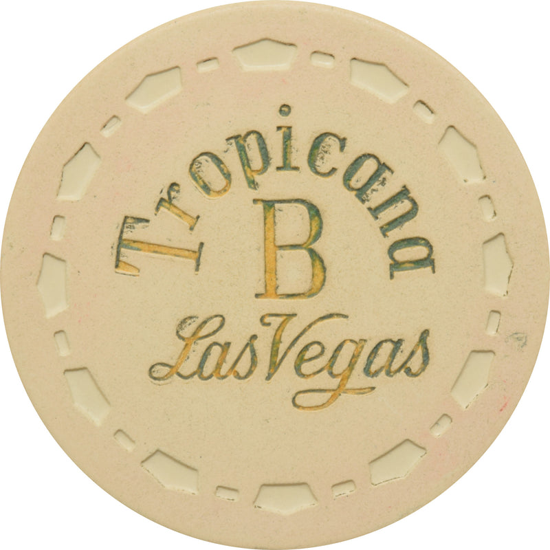 Tropicana Casino Las Vegas Nevada White B Roulette Chip 1957