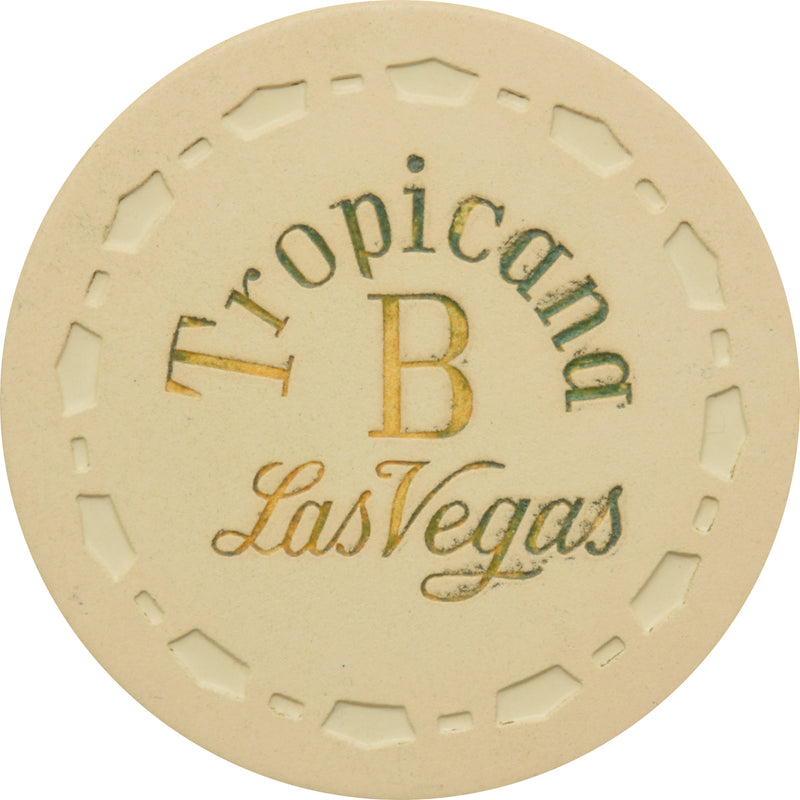 Tropicana Casino Las Vegas Nevada White B Roulette Chip 1957