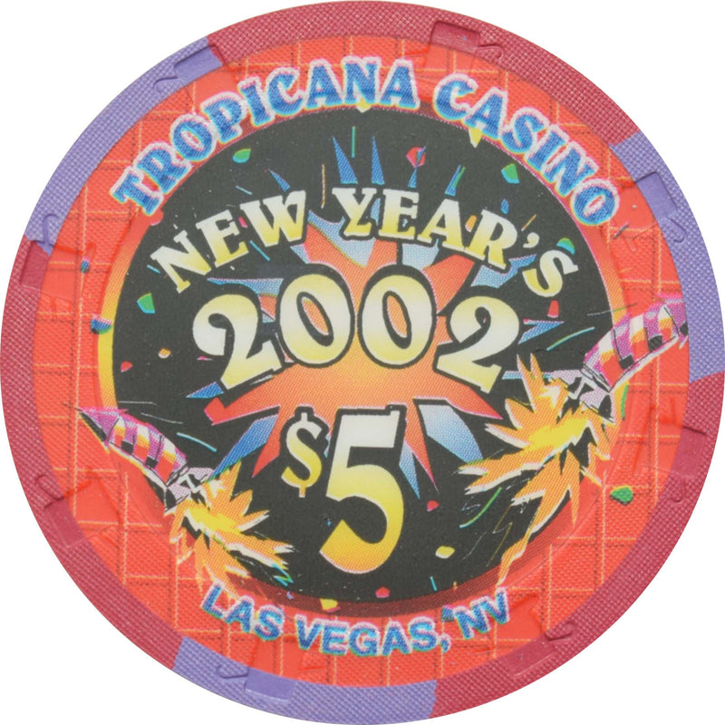 Tropicana Casino Las Vegas Nevada $5 New Year's Chip 2002