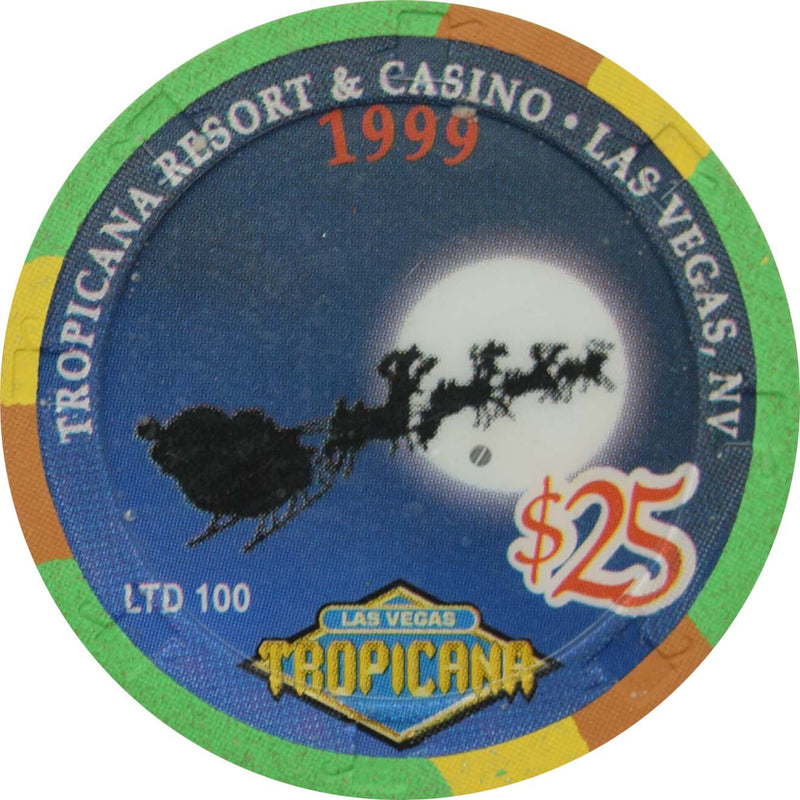 Tropicana Casino Las Vegas Nevada $25 Season's Greetings Chip 1999