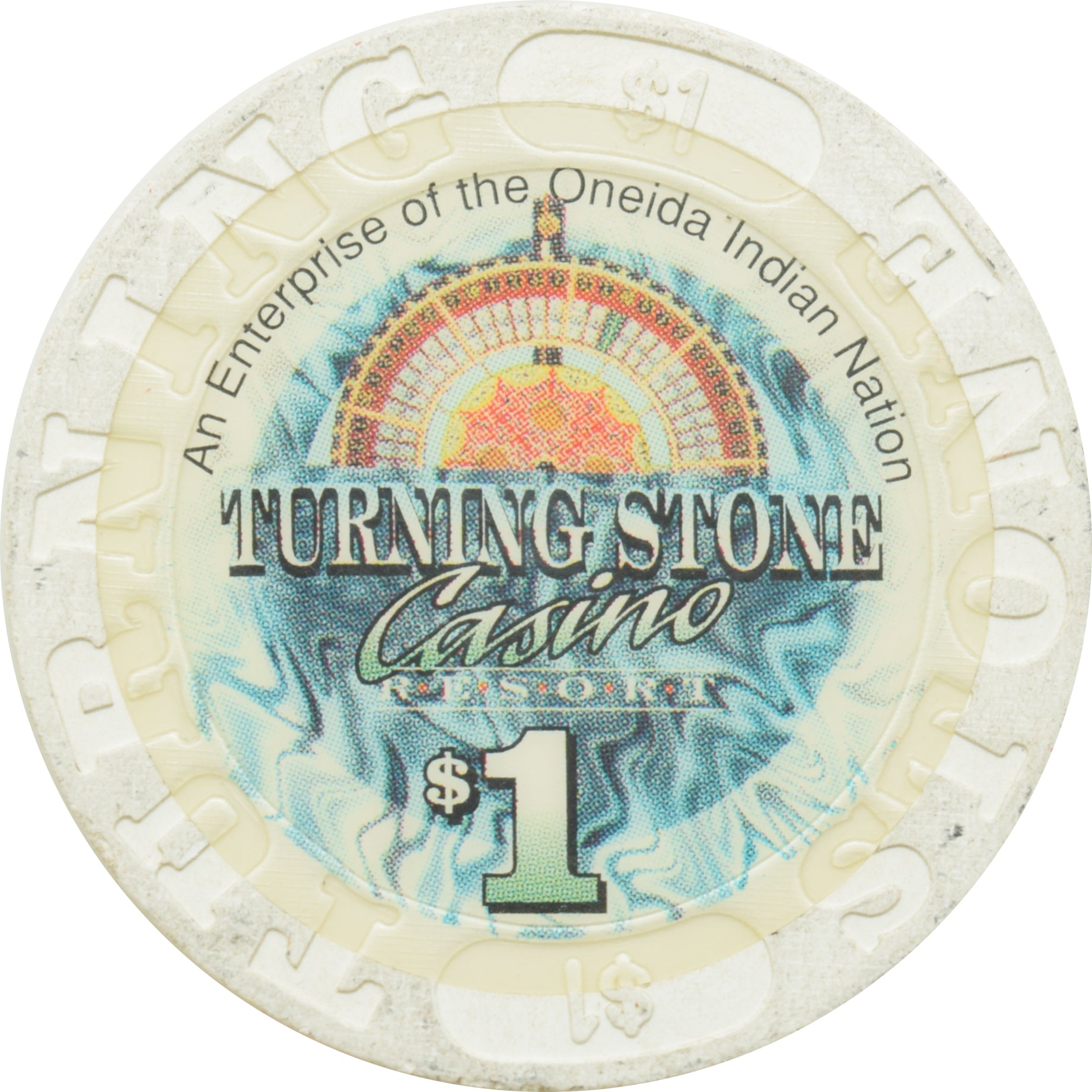 Turning Stone Casino Verona New York $1 Large Inlay Chip