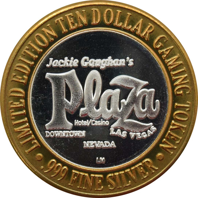 Jackie Gaughan's Plaza Casino Las Vegas "Laurel & Hardy" $10 Silver Strike .999 Fine Silver 1995