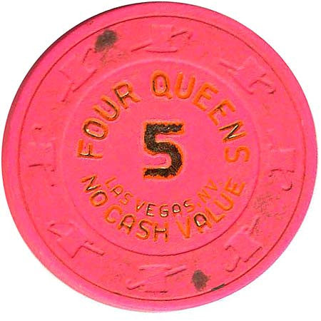 Four Queens 5 (hot pink) (no cash) chip - Spinettis Gaming - 2