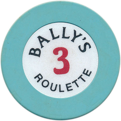 Ballys Casino Las Vegas Nevada Teal Roulette 3 Chip 1997