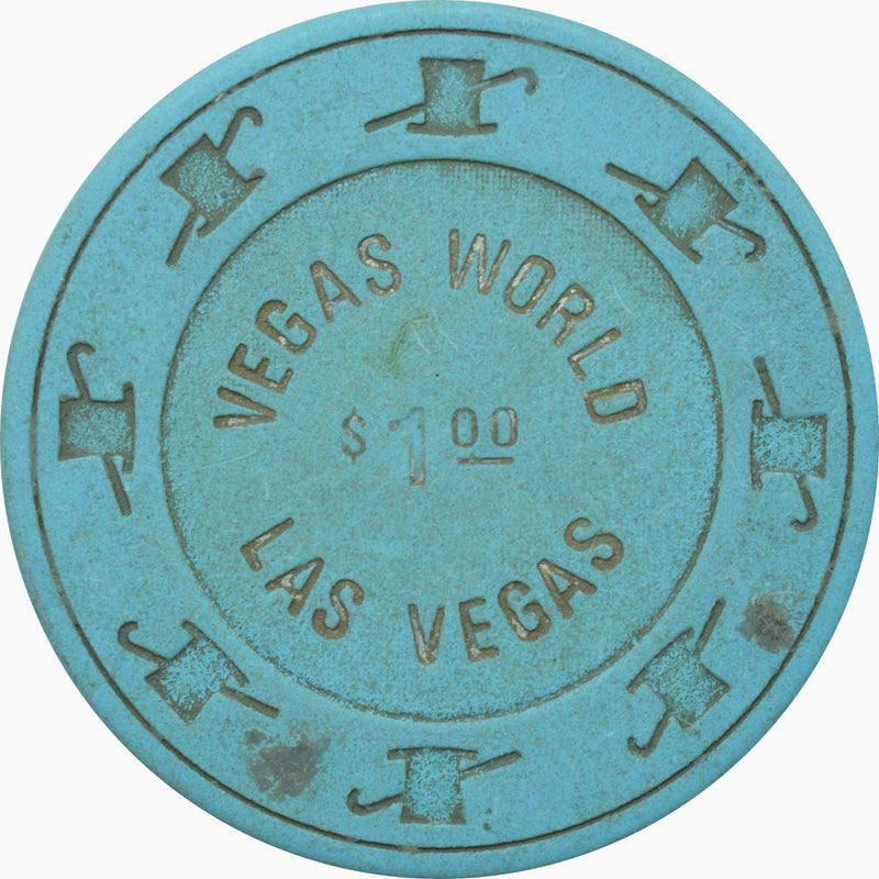 Vegas World Casino Las Vegas Nevada $1 (Line Under) Chip 1990s